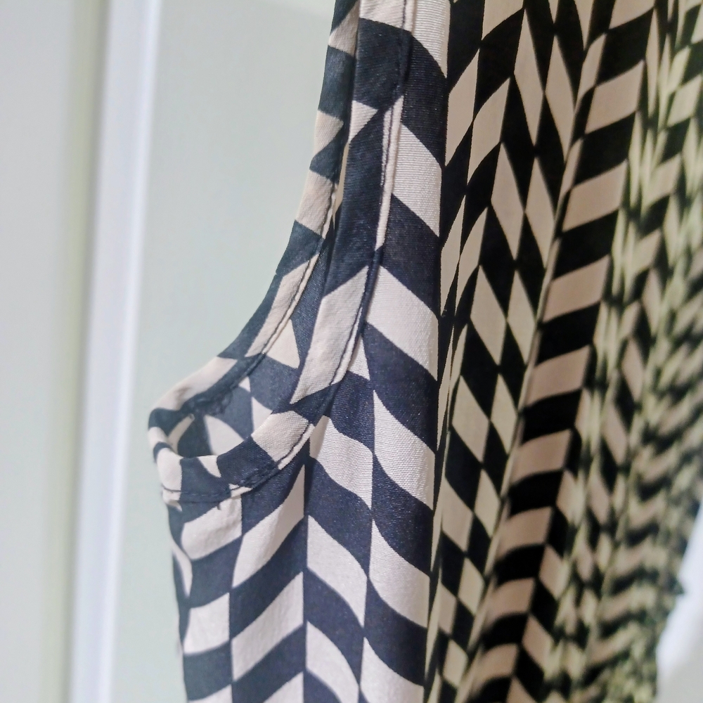 J. Crew Black and Beige Geometric Midi Dress - Picture 9 of 11